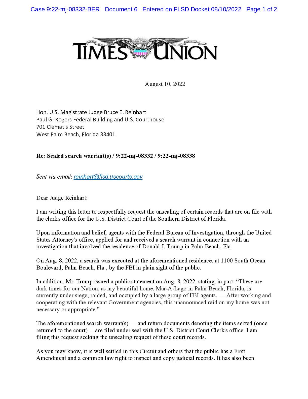 USA v. Sealed Search Warrant Times Union’s L...