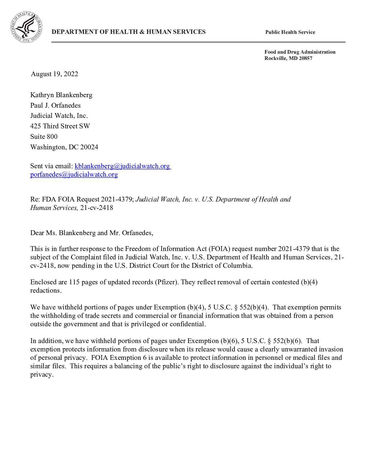 JW v HHS Pfizer Records September 2022 02418