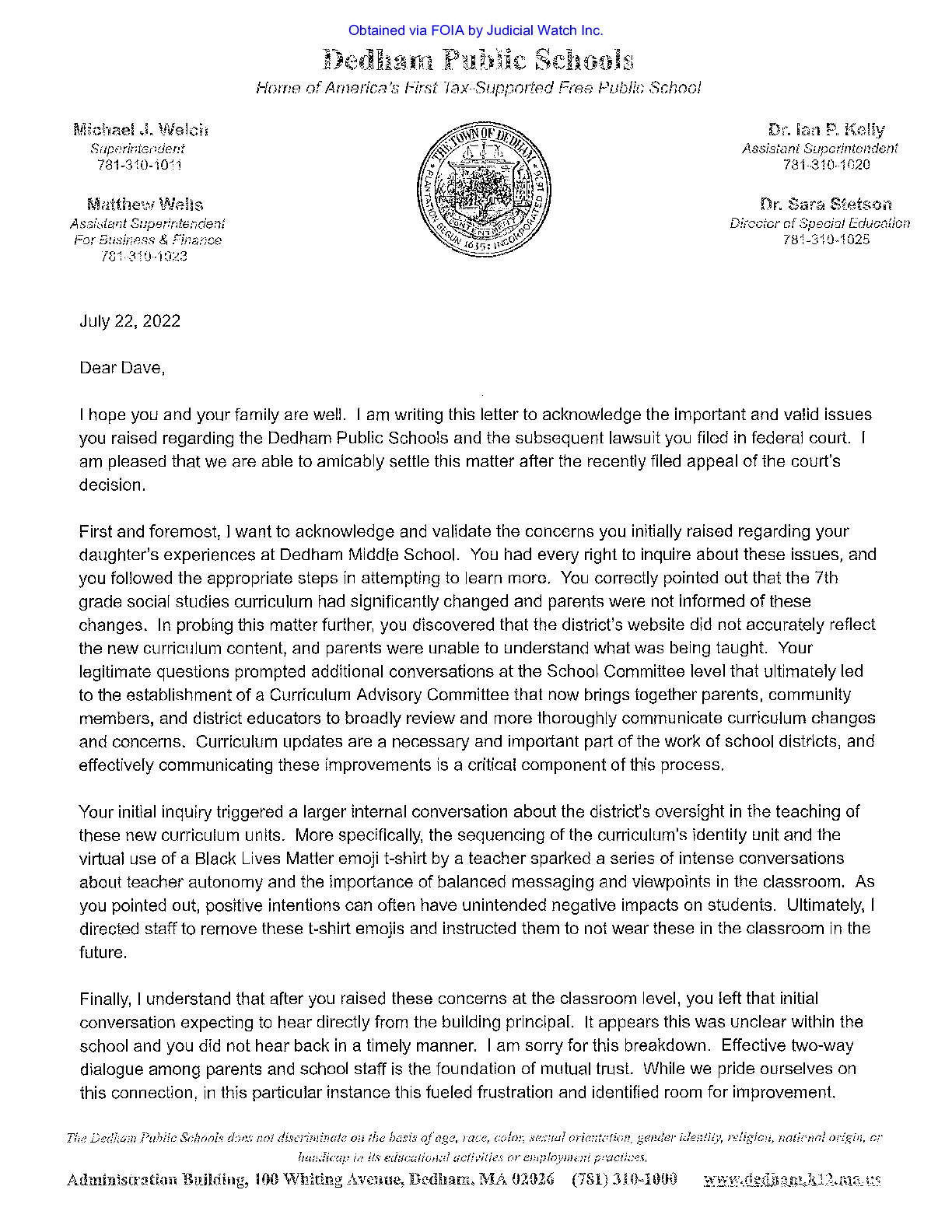 Flynn v. Forrest letter 10256