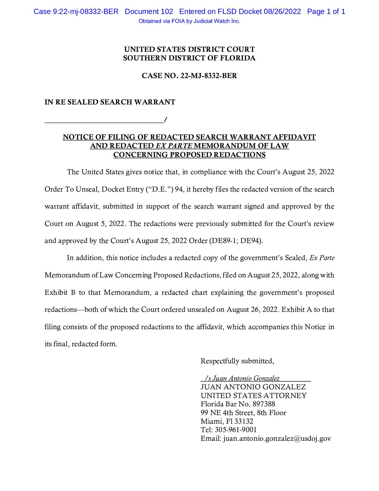 USA v Sealed Search Warrant affidavit 08332