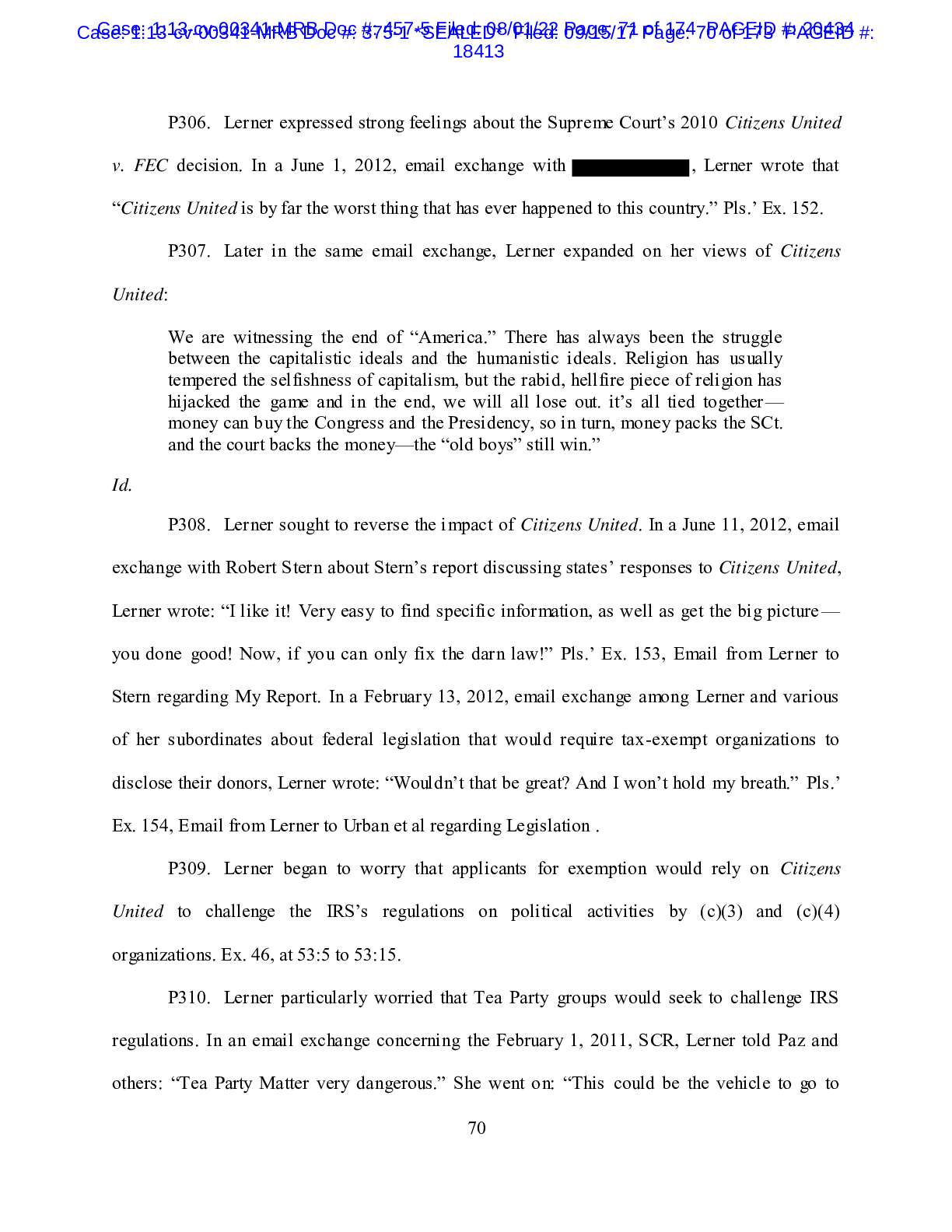 NorCal Tea Party v IRS Previously Sealed Docs 00341 pgs 304-305