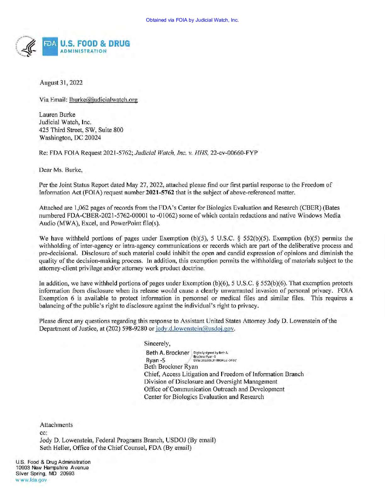 JW v HHS Covid Vax Adverse Events prod 1 00660 Par...