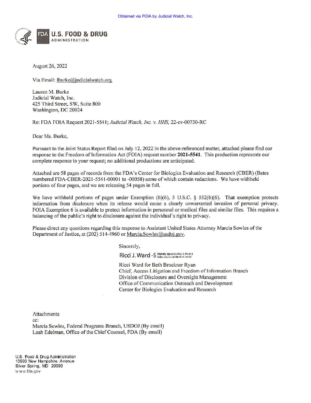 JW v. HHS Pfizer application materials 00730