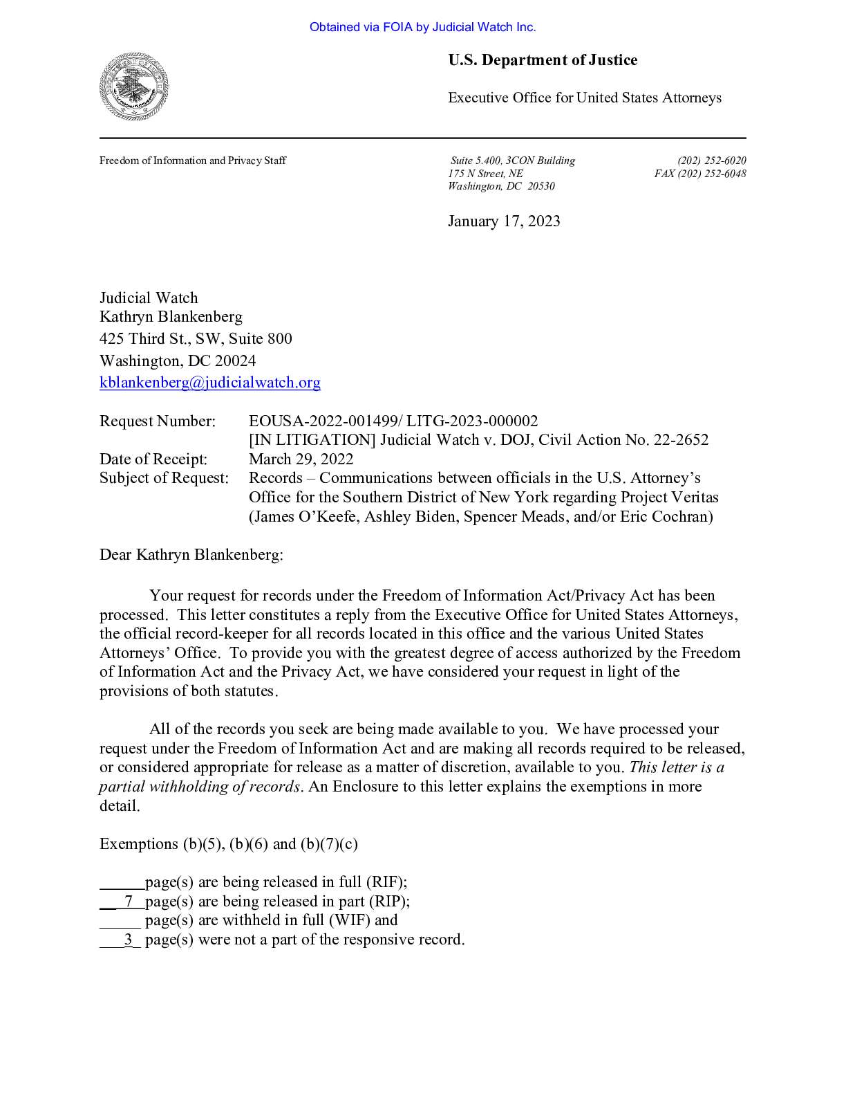 JW v DOJ US Attorney SDNY records 02652