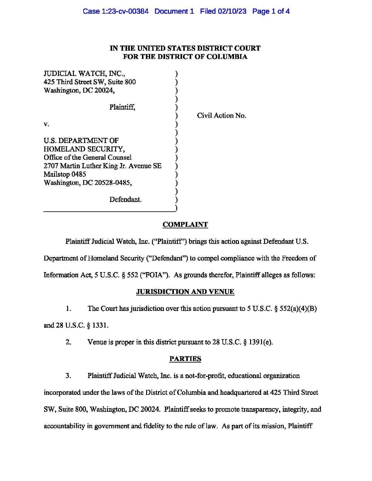 JW v DHS Atlassian Jira complaint 00384