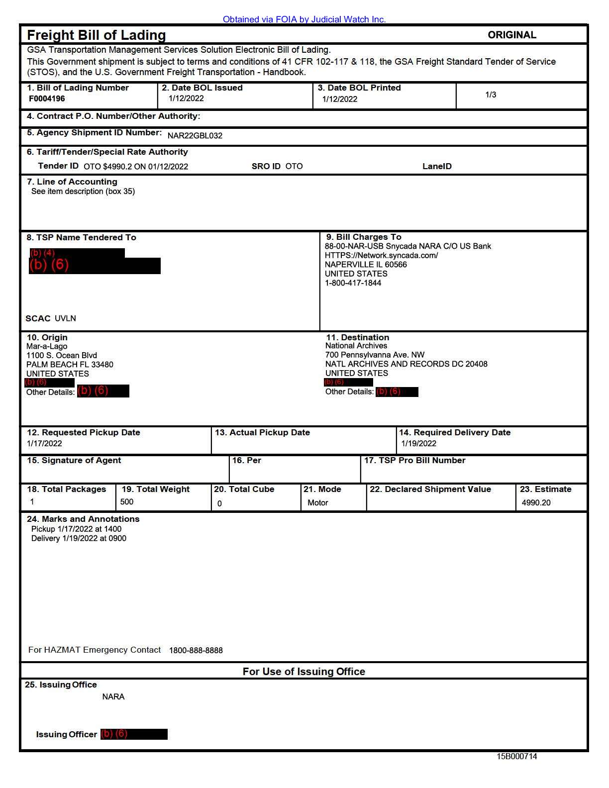 National Archives Trump Mar-a-Lago Records Category 4