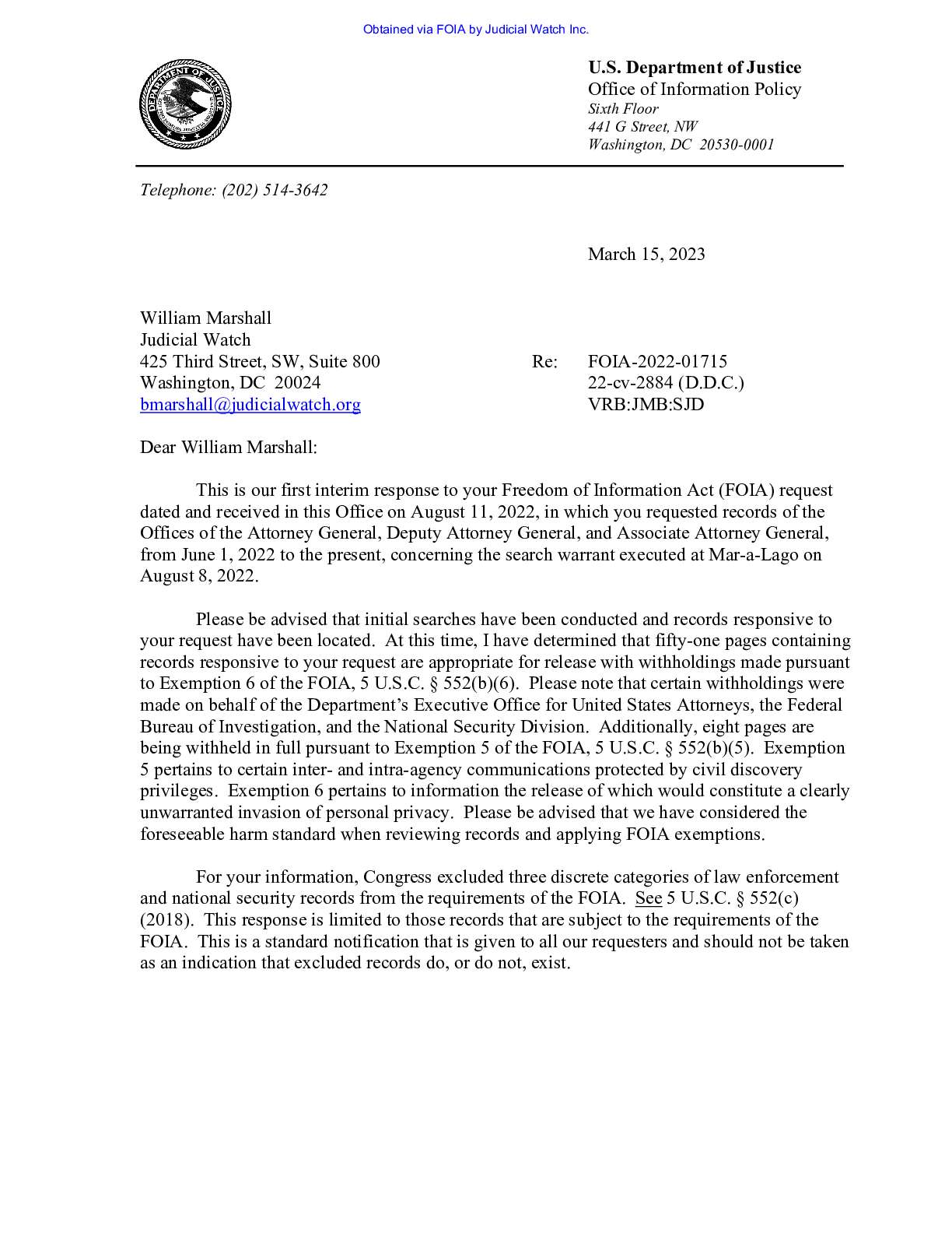 JW v DOJ Mar-a-Lago Prods 1 and 2 02884
