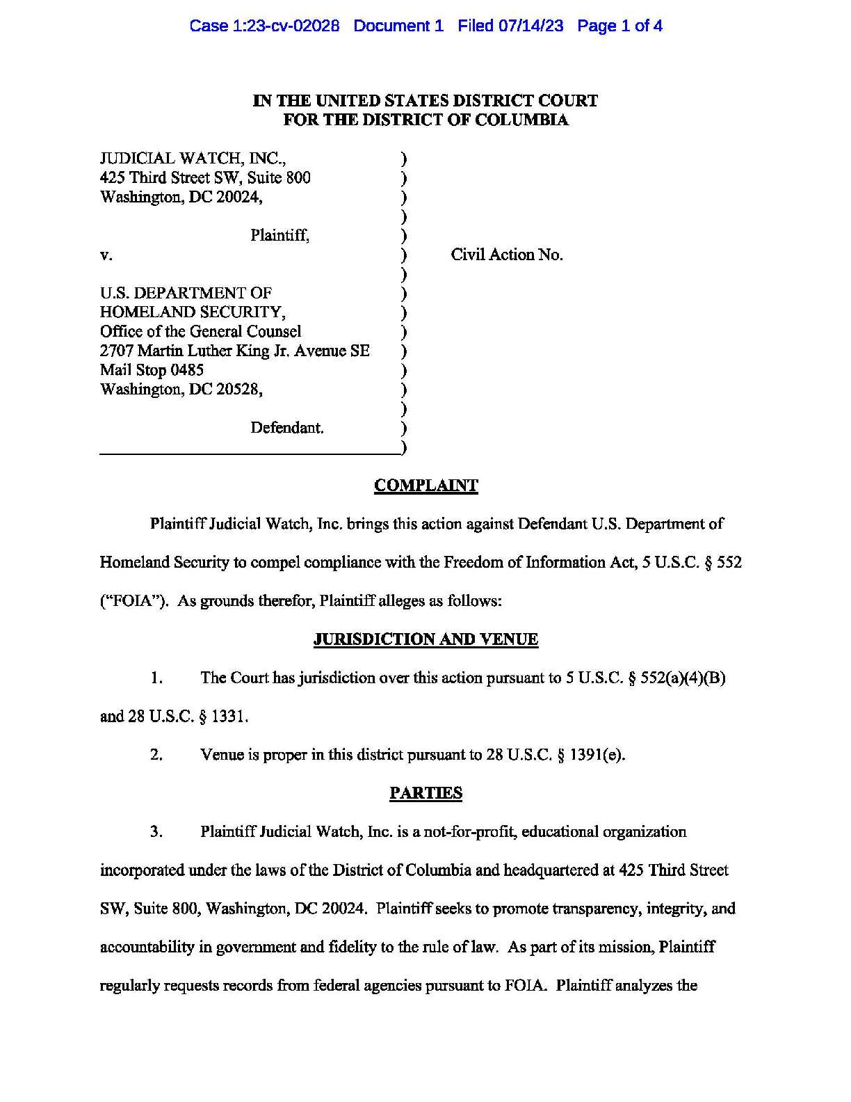 JW v. DHS Navy Joan Roberts complaint 02028