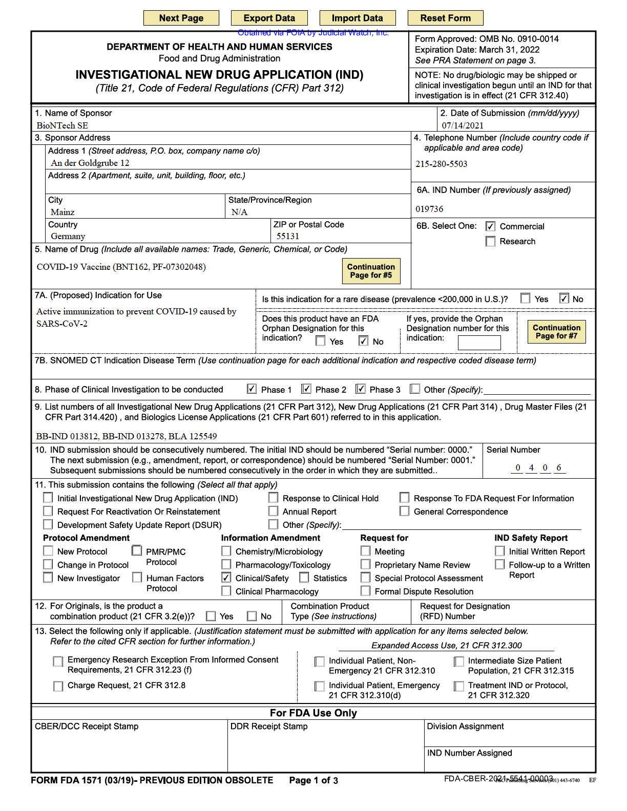 JW v. HHS Pfizer application materials 00730 pgs 2...