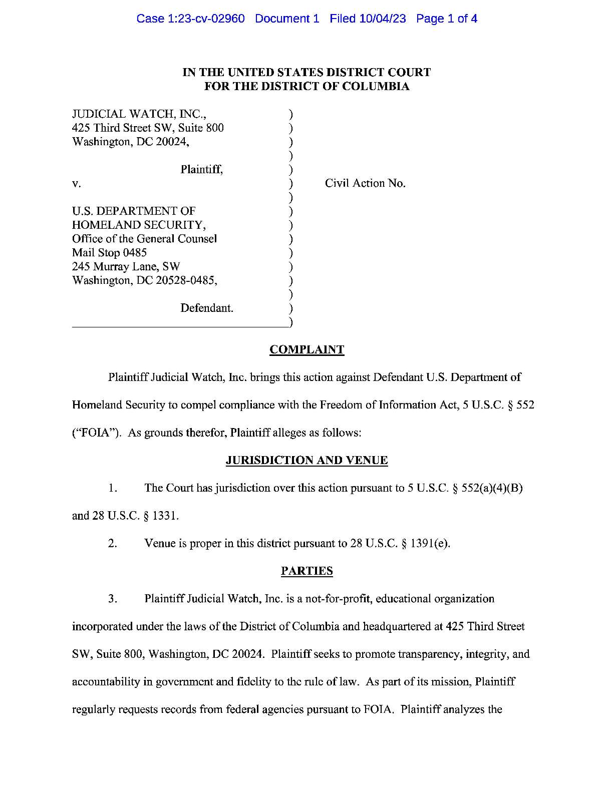 JW v DHS Biden Dog Complaint 02960