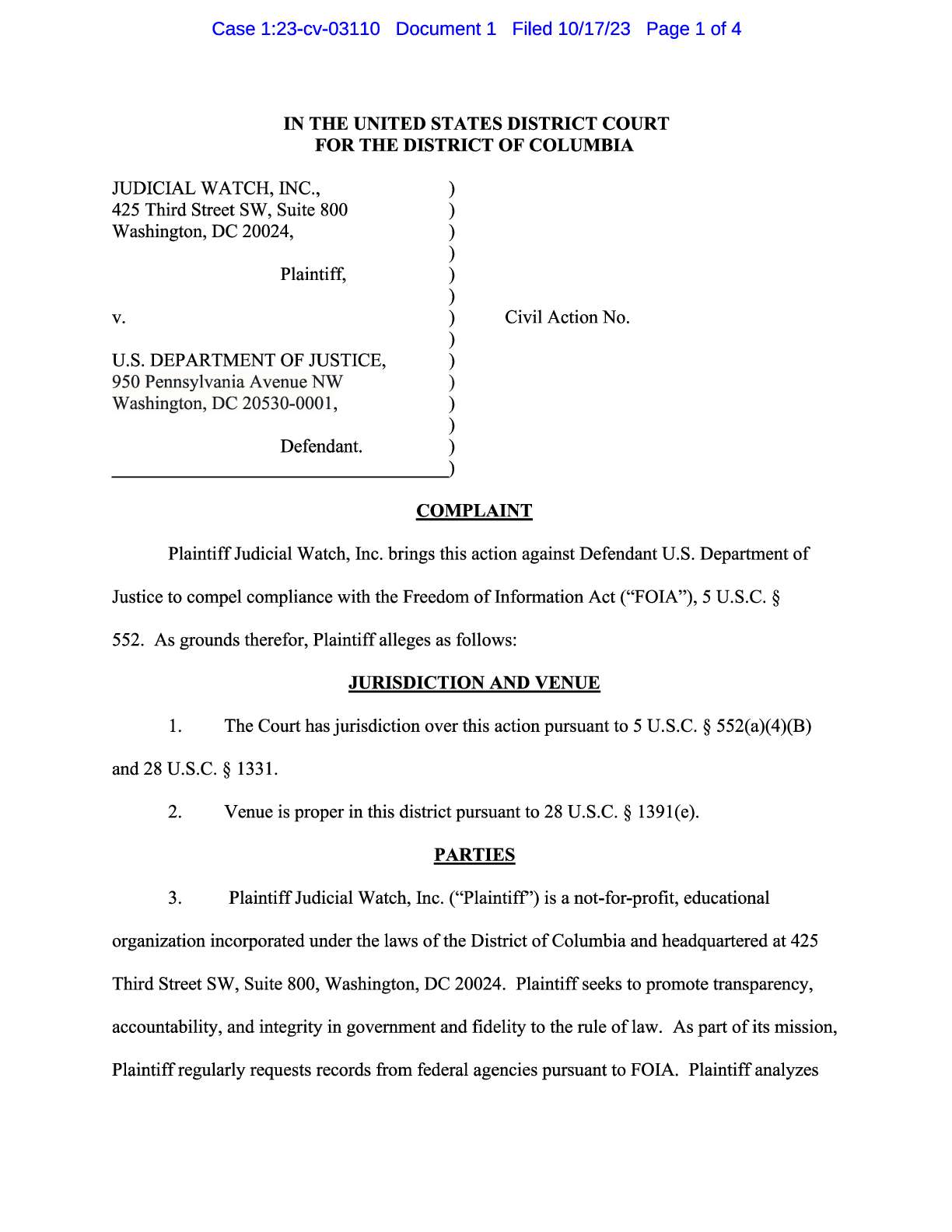 JW v. DOJ Fulton Co complaint 03110