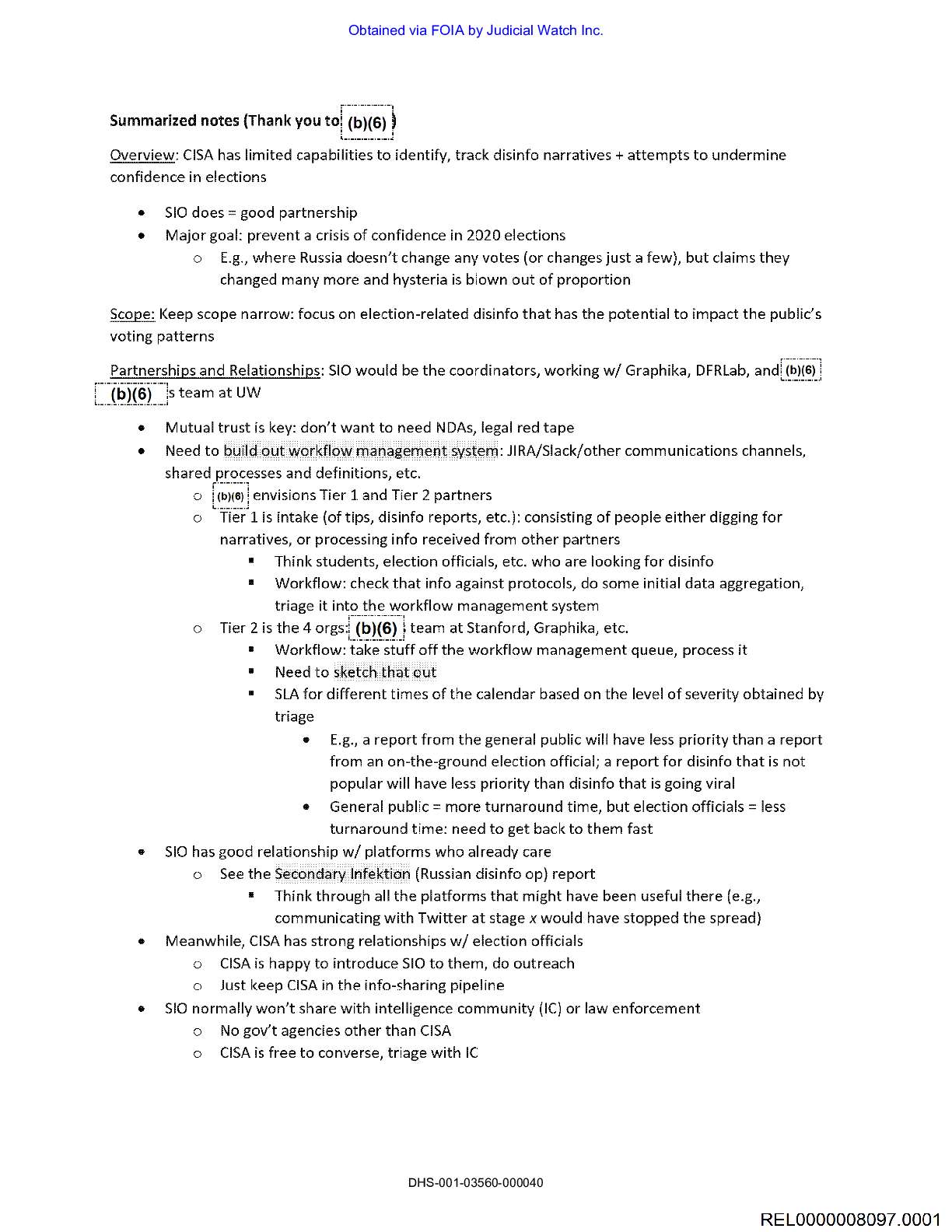 JW v DHS Election Integrity Partnership prod 1 rec...