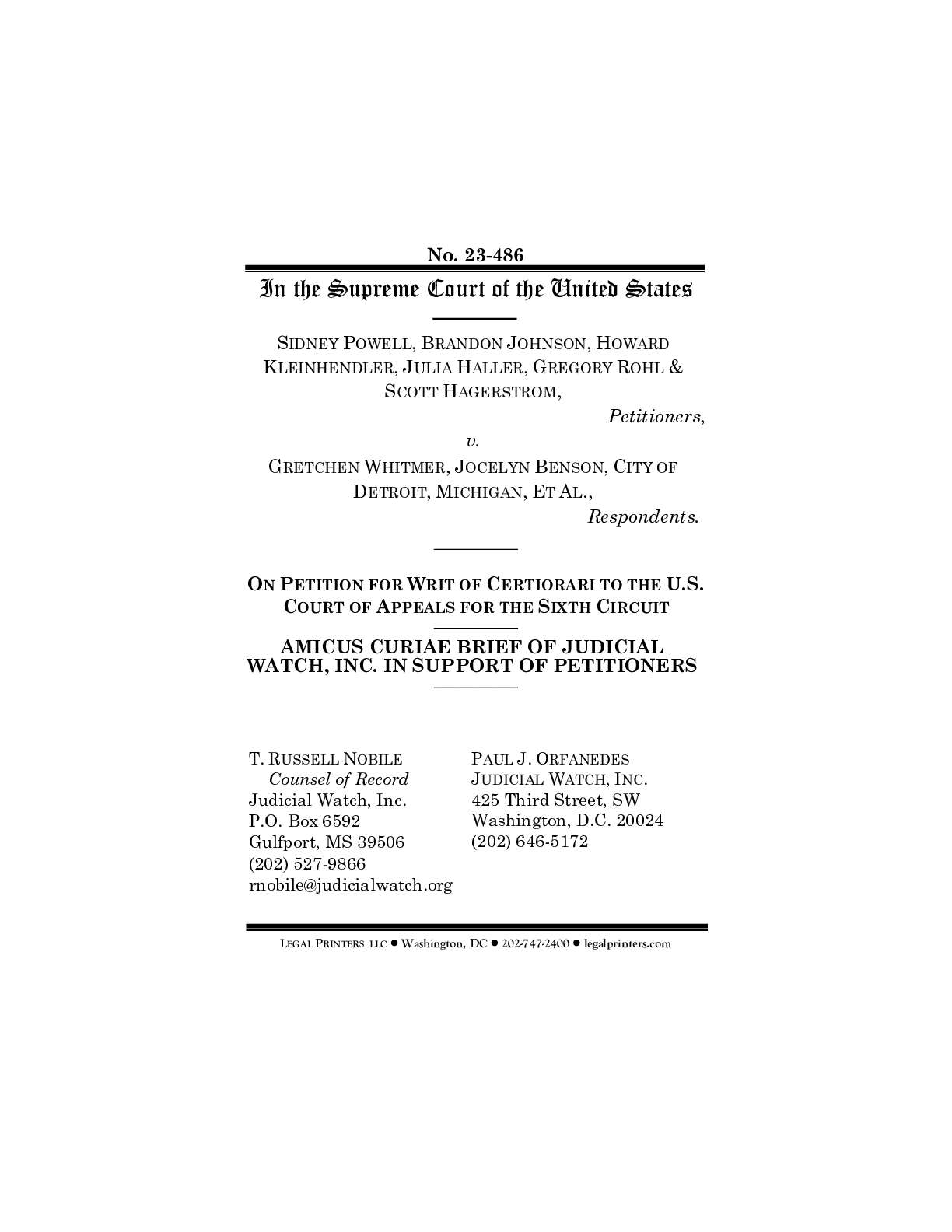 Powell v. Whitmer