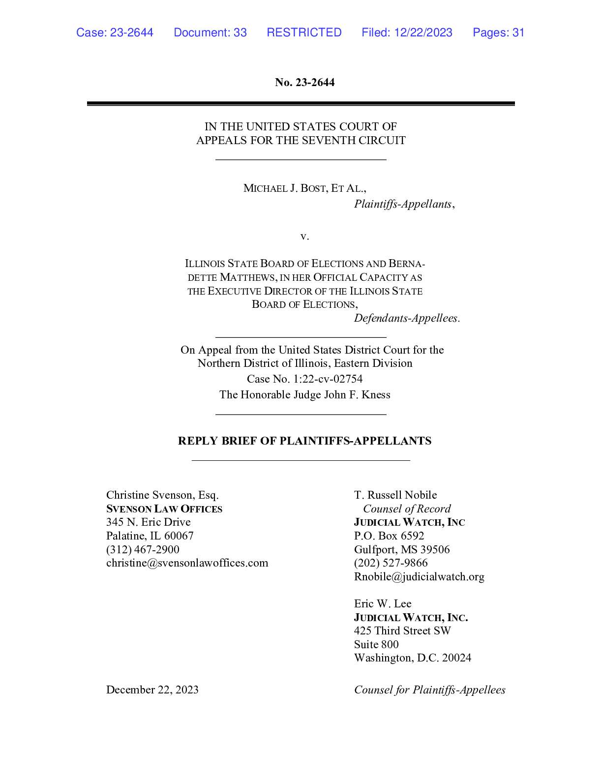 Bost Reply Brief 2644