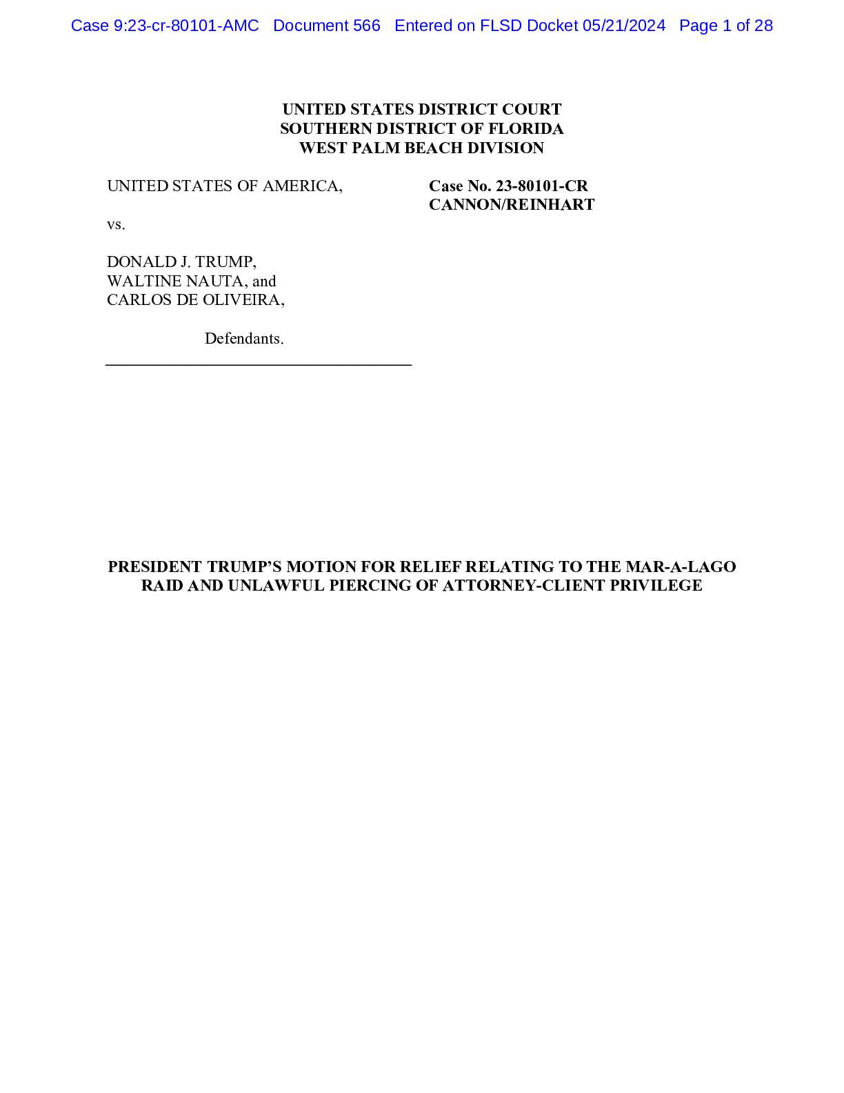 FBI v. Trump Deadly Force Raid Document