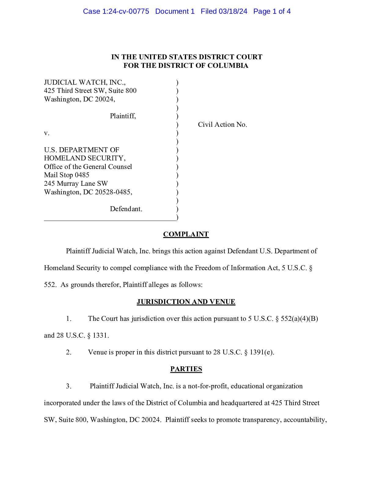 JW v DHS USSS complaint 00775