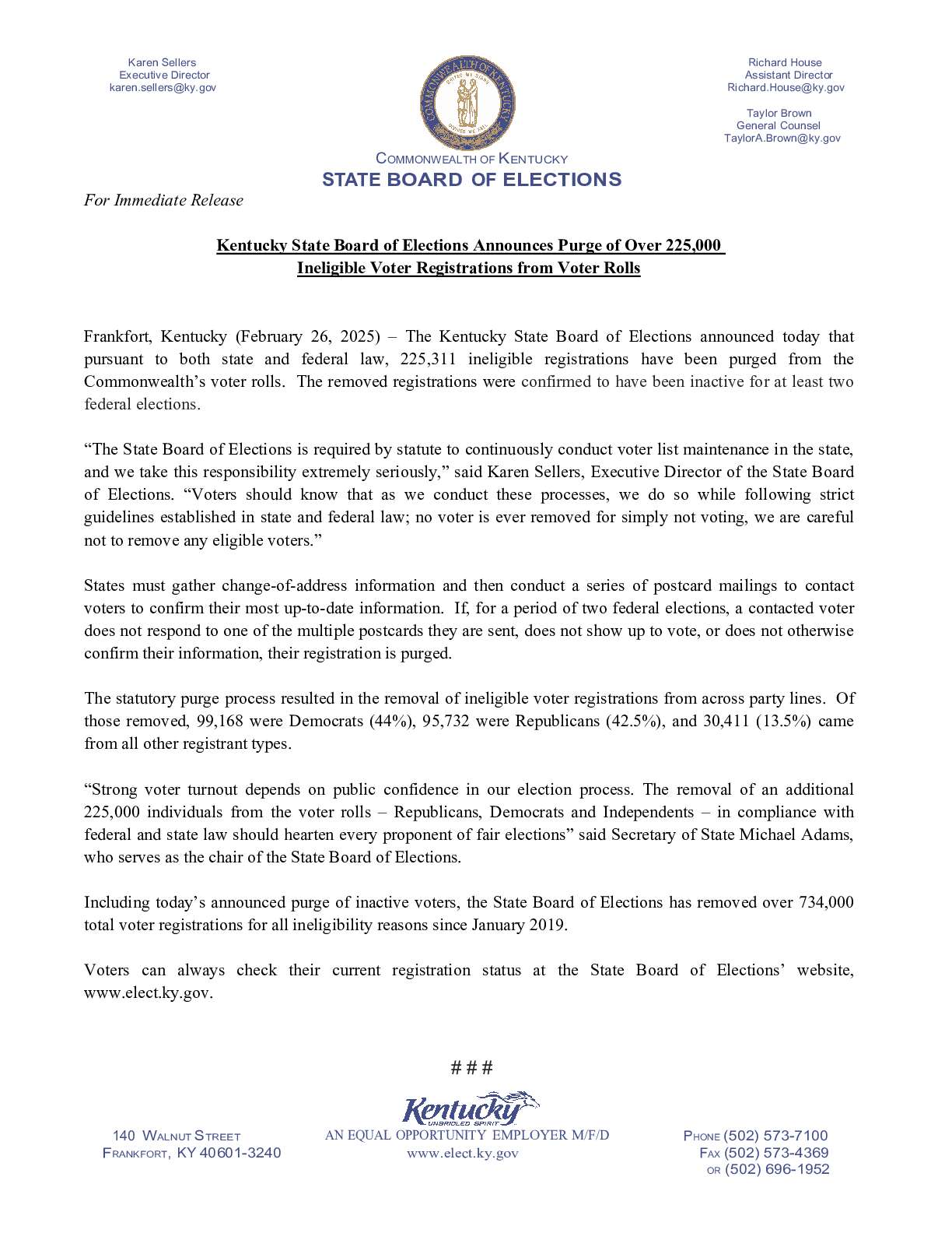 JW v Grimes KY Press Release Voter Roll Purge 0009...