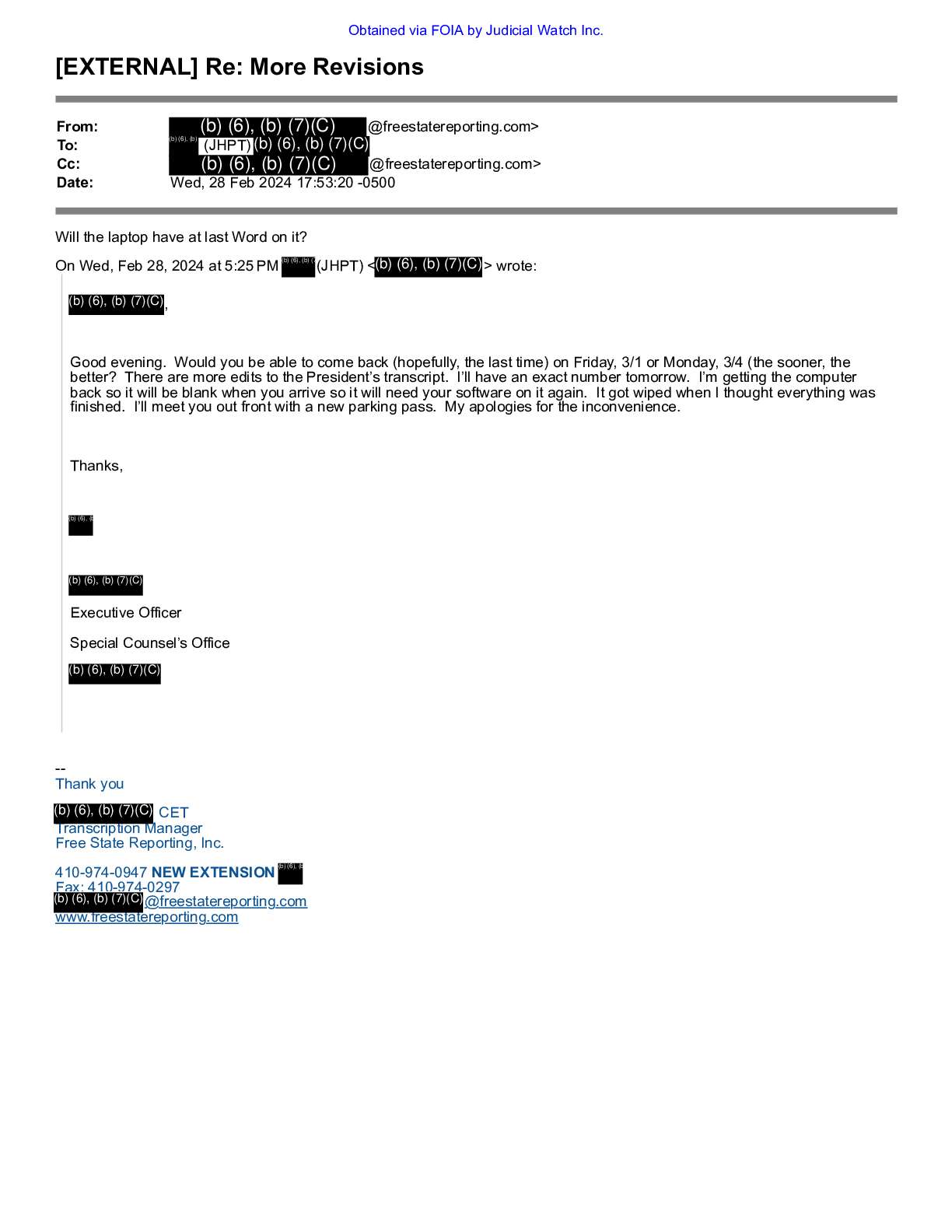 JW v DOJ Biden Hur Interview records 00700 pg 45