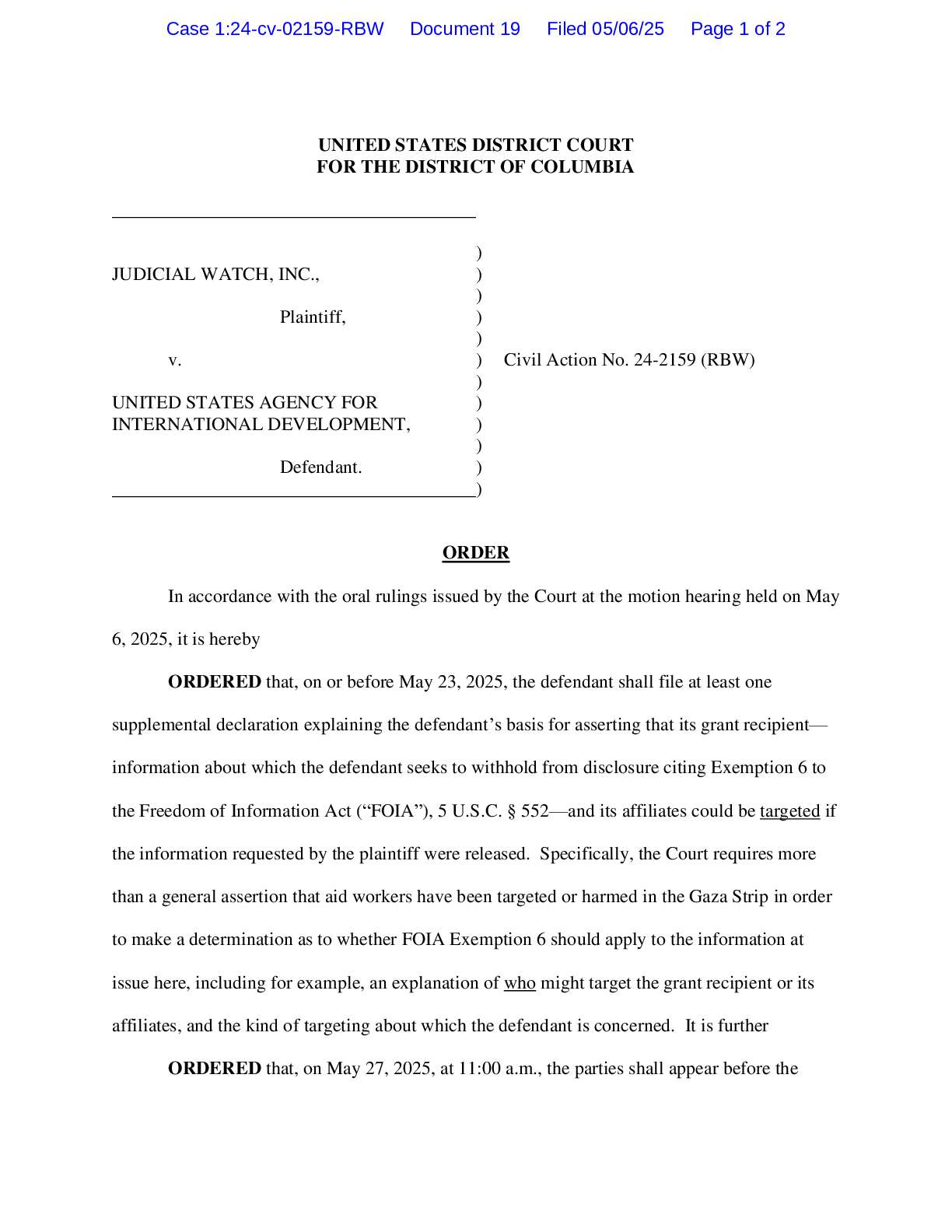 JW v USAID order 02159