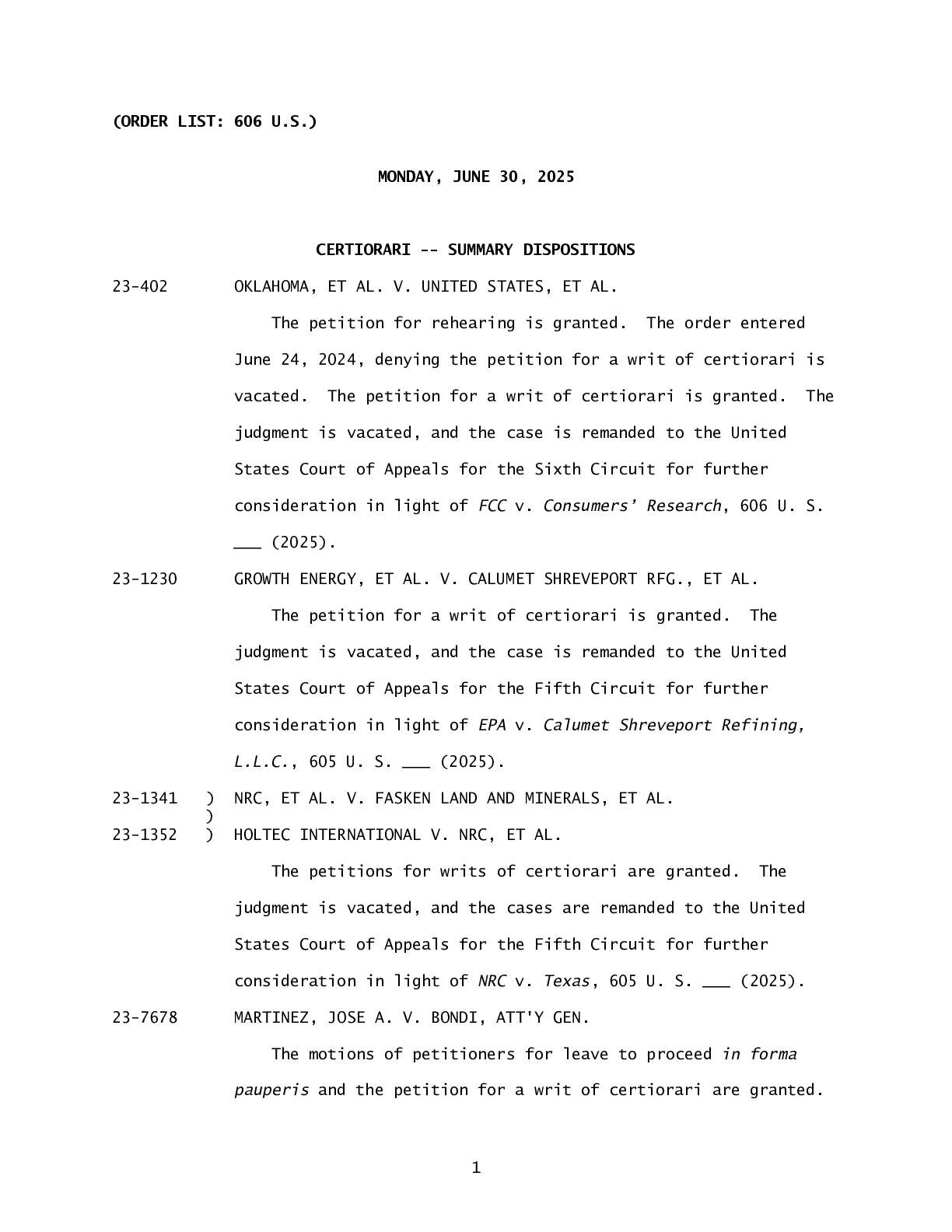 Supreme Court decisions June 2025