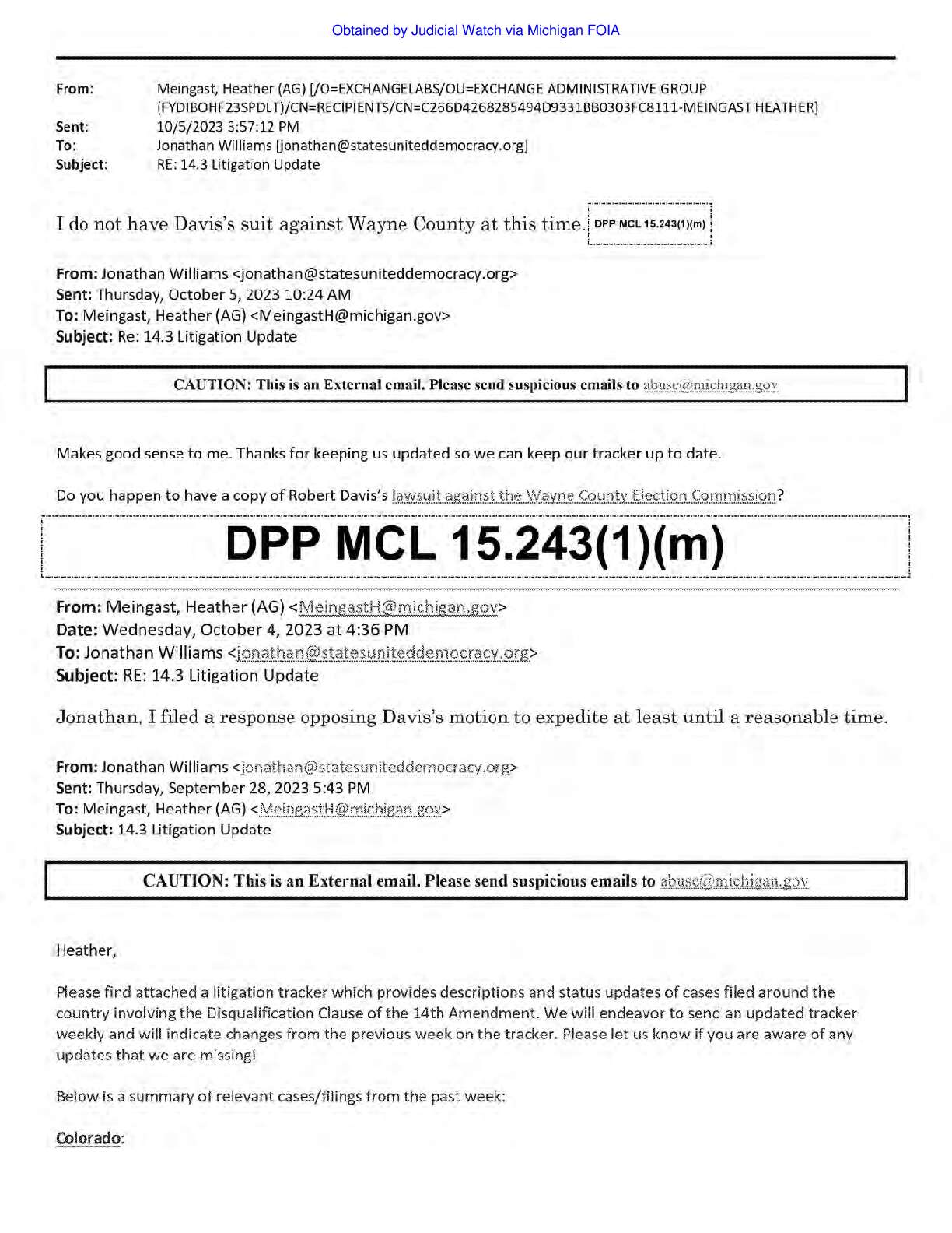 Michigan ‘Fake Electors’ records 2025 pgs 294-295