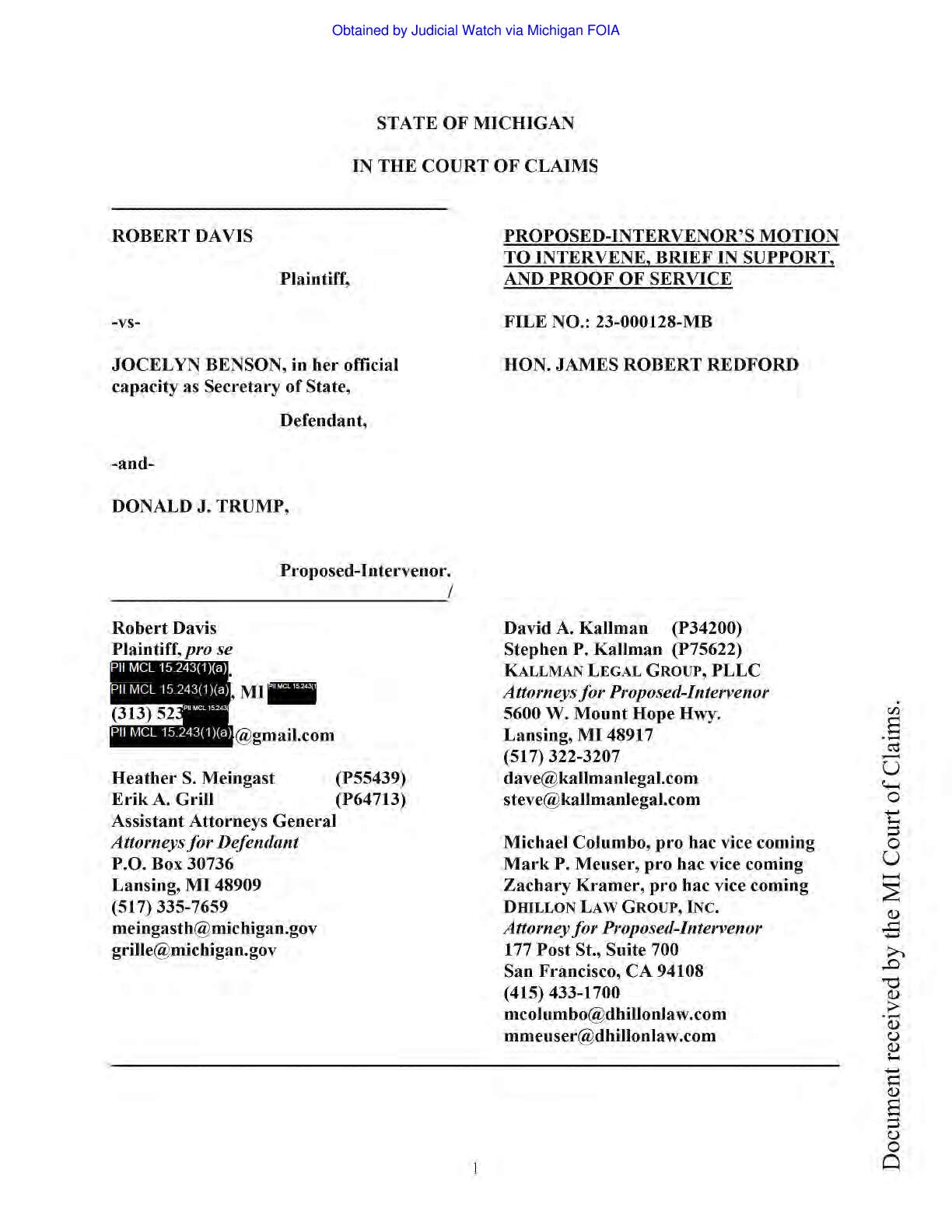 Michigan ‘Fake Electors’ records 2025 pgs 632-645