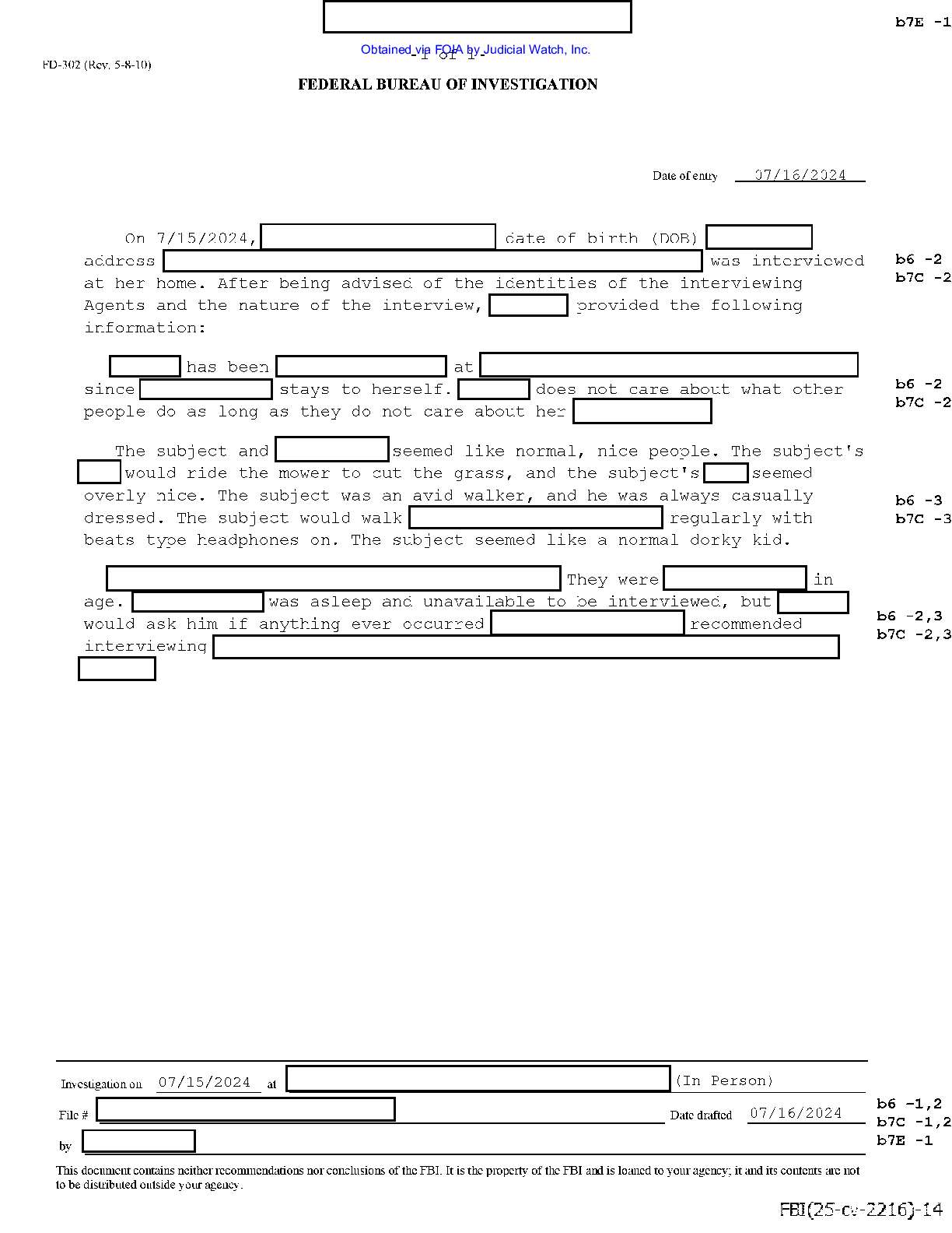 JW v DOJ Thomas Crooks prod 1 02216 pg 19